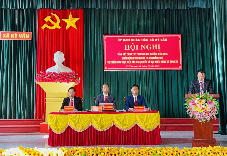 UBND xã Kỳ Văn tổ chức Hội nghị tổng kết phong trào thi đua khen thưởng năm 2025, phát động phong trào thi đua năm 2026 và triển khai thực hiện các Nghị quyết của HĐND xã năm 2026.