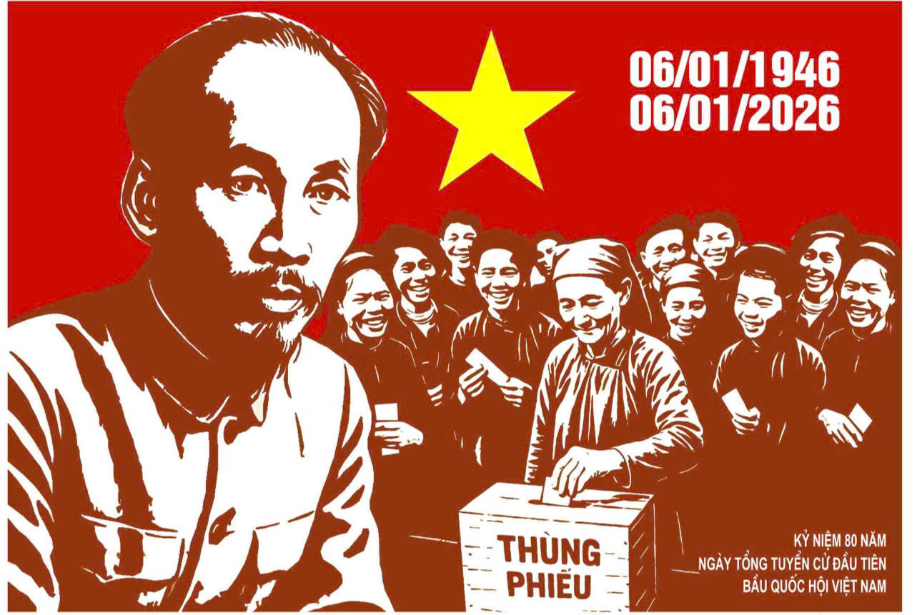 Tuyên truyền kỷ niệm 80 năm Ngày Tổng tuyển cử đầu tiên bầu Quốc hội Việt Nam