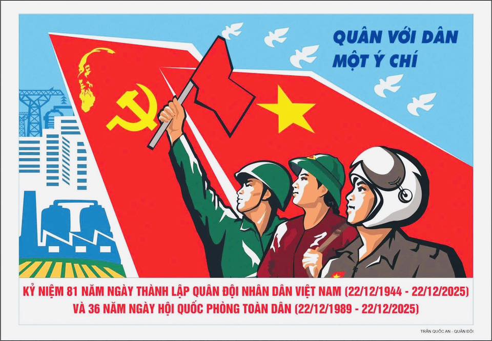 Nhiệt liệt chào mừng kỷ niệm 81 năm ngày thành lập Quân đội Nhân dân Việt Nam và 36 năm ngày hội Quốc phòng toàn dân!