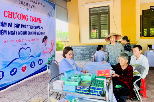 Trạm Y tế xã Kỳ Văn tổ chức chiến dịch khám sức khỏe miễn phí cho người cao tuổi năm 2026