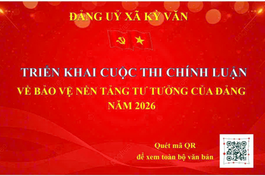 Xã Kỳ Văn triển khai Cuộc thi chính luận về bảo vệ nền tảng tư tưởng của Đảng năm 2026