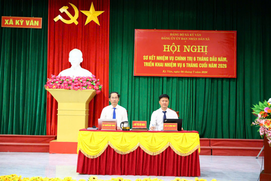Đảng ủy UBND xã Kỳ Văn tổ chức hội nghị sơ kết nhiệm vụ chính trị 6 tháng đầu năm 2026