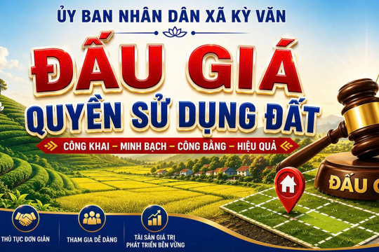 Phê duyệt phương án đấu giá quyền sử dụng đất đối với 15 lô đất ở thuộc các quy hoạch xen dắm dân cư trên địa bàn xã Kỳ Văn