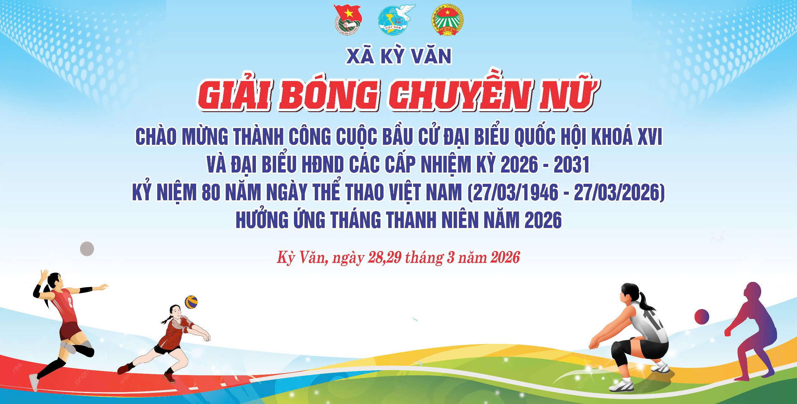 Thông báo thời gian tổ chức Giải Bóng chuyền nữ xã Kỳ Văn năm 2026 